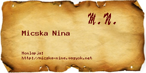 Micska Nina névjegykártya